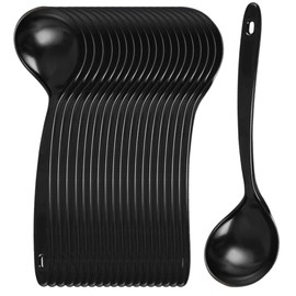 Large Plastic Serving Spoons,Disposable Heavy Duty Serving Spoons,Long Handle Scoop Soup Rice Ladle for Party Catering Buffet Restaurant,20 Pieces