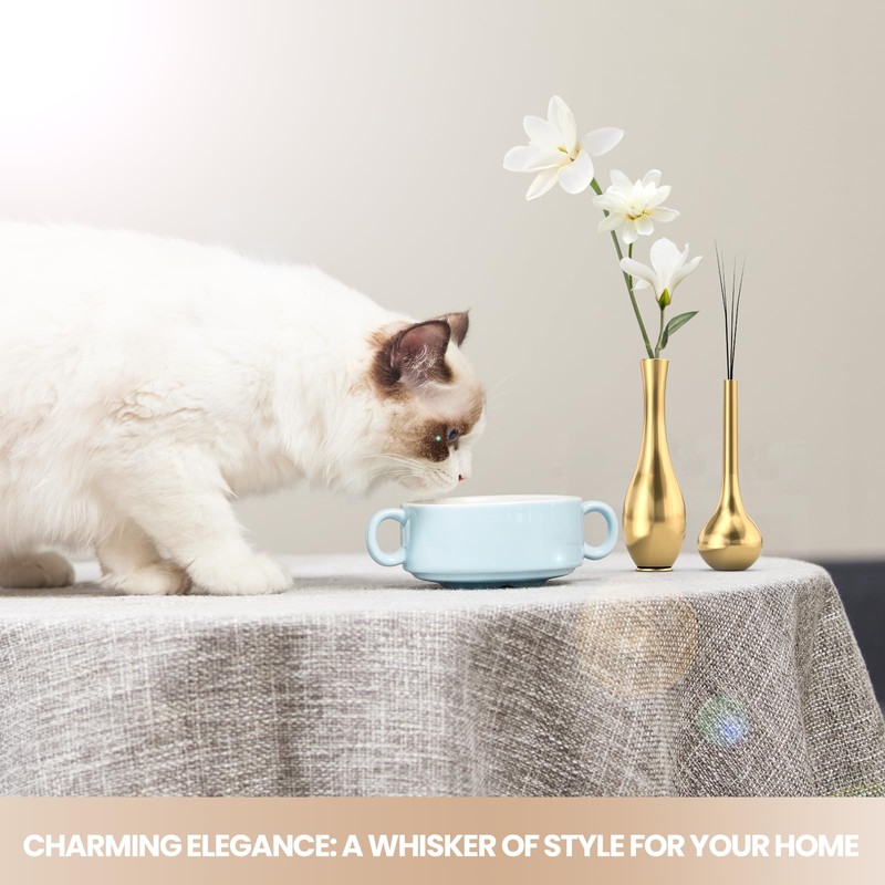 Tiny Vase for Cat Whisker，Brass Miniature Vase Cat Whisker Collector，Home