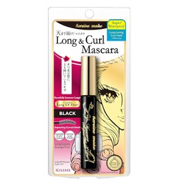 KISSME HEROINE MAKE - Máscara larga súper impermeable WP 01 negra, con fibra súper alargadora para pestañas largas y rizadas para mujer
