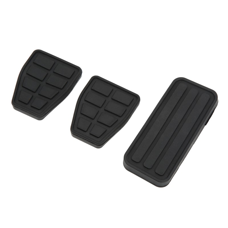 3pcs Clutch Brake Accelerator Pedal Pad Kit Rubber Black Flexible