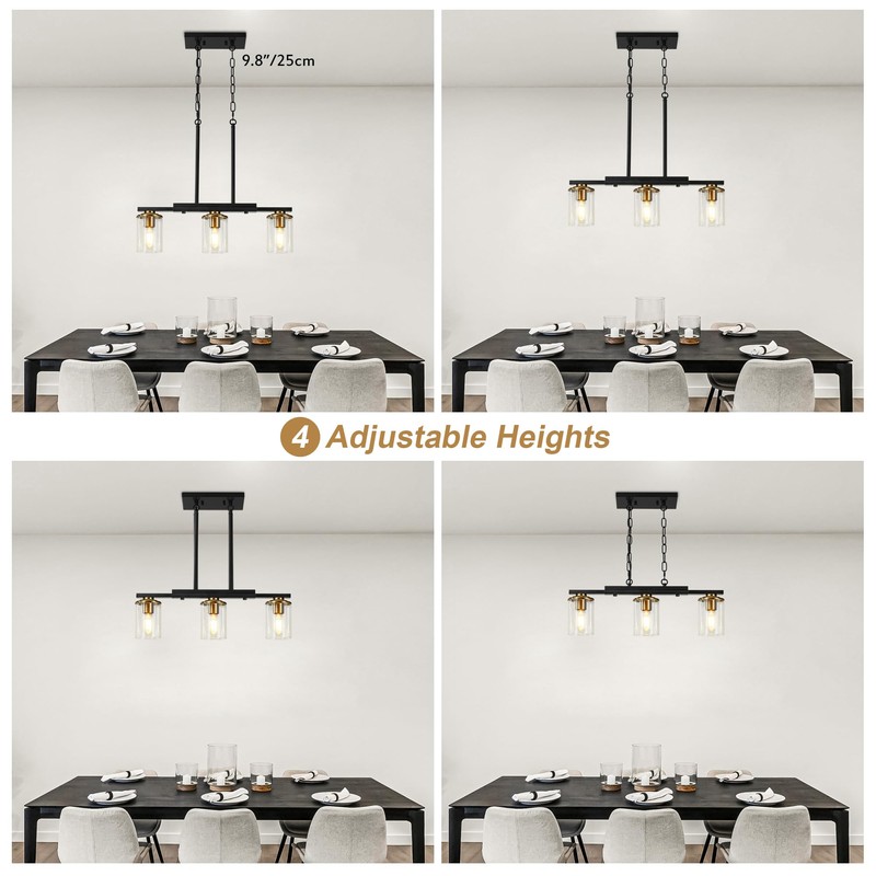 XvmBvm 3-Light Kitchen Island Lighting,Dining Room Lights Modern Farmhouse Chandelier