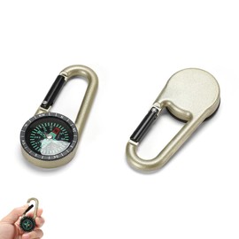 Carabiner Compass Outdoor Adventure Tools, Small Pocket-Sized Waterproof Gear, Mini Clip for Camping, Survival Tool, Emergency Kit, Hiking, Backpacking