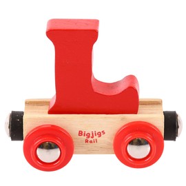 Bigjigs Rail Rail Name Letter L (Red) - Other Major Wooden Rail Brands are Compatible