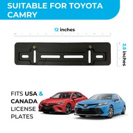 Front Bumper License Plate Bracket for Toyota Camry 2018-2025, 2026 + 6 Secure Screws & Wrench Kit