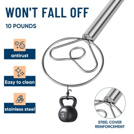 YIGEDA Danish Dough Whisk Stainless Steel Wooden Handle for Sourdough Bread Pizza and Pastry Making