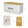 OTNBGSR Metal Bread Bin with Wooden Lid, Can be Used
