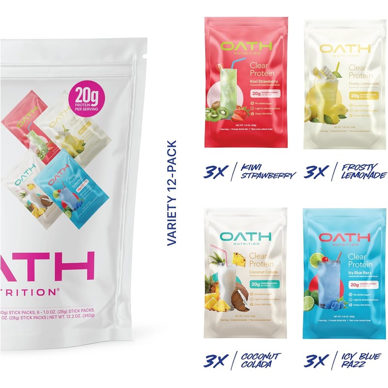 Whey Isolate Protein Powder Variety Pack – 12 Pack for