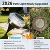 VOLISUN Solar Ground Lights Outdoor,12 Pack Flat Solar Pathway Lights