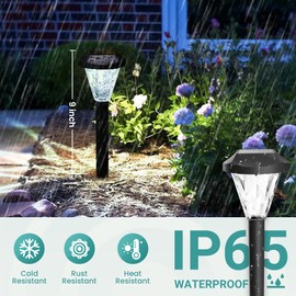 GIGALUMI 8 Pack Solar Lights Outdoor Waterproof,New Upgraded Solar Lights for Outside,Solar-Powered Garden Light,Solar-Powered Outdoor Light for Patio,Lawn,Yard and Landscape(Cold White)