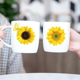 Sunflower Wall Sticker Waterproof Yellow Flowers Wall Decalswith 3D Butterfly Wall Sticker for Bedroom Kitchen and TV Wall(54 Pcs)