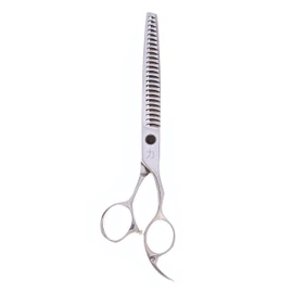 ShearsDirect Japanese 440C 24 Teeth Cutting Shear with Off Set Handle and 65 to 70-Percent Thinning, 7.5-Inch