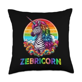 Zebricorn Funny Zebra+Unicorn Lover Girls Women Kids Gifts Throw Pillow