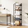 Hosfais 5 Tier Tall Bookshelf: Industrial Wood Book Shelf with