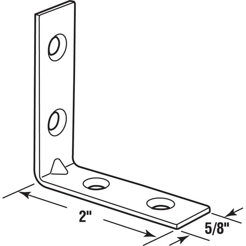 Prime-Line MP9221 Angle Corner, 2 In., Steel Construction, Zinc Plated,