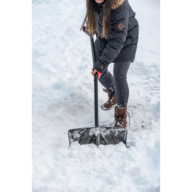 Suncast 18-inch Snow Shovel and Pusher Combo with Ergonomic Shaped