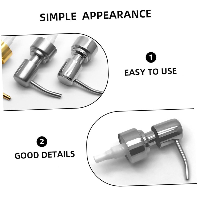 Zerodeko 6pcs Stainless Steel Lotion Soap Dispenser Pump Replacement for