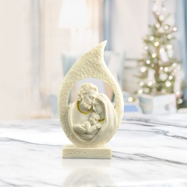 PlentifulHome Nativity Set Holy Family, Holy Family Figure Statue Imitation Sandstone, Christmas Nativity Set Indoor Statues Decorative Collection 5’’ Tall
