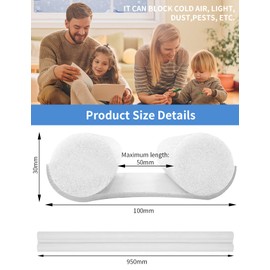 1 Pack Under Door Draft Stopper, 96CM Twin Door Draft Stoppers Blocker, Tailorable Noise Blocker Reduction Windshield Energy Saving Under Door Seal Strip, Washable Removable Double Side Door Draft (1)