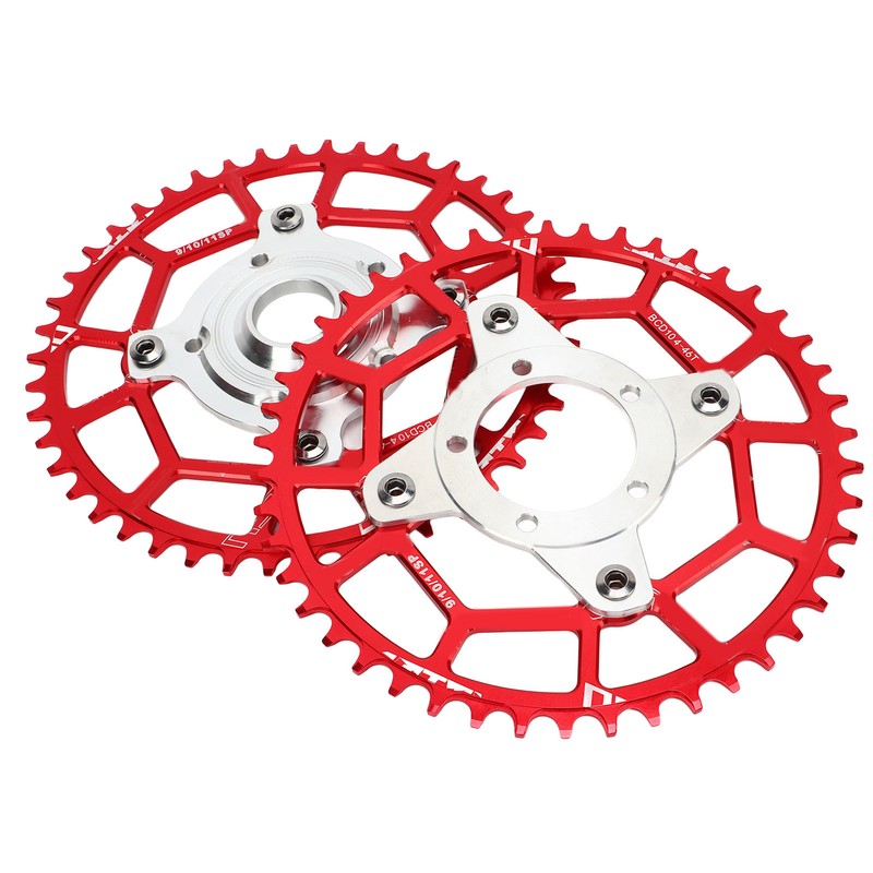 2pcs 104BCD Chainring Adapter Tooth Plate Aluminum Alloy 46T Mid