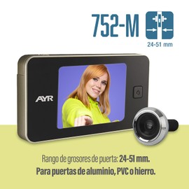 AYR 752-M Digitaler Türspion, Nickel matt und Chrom glänzend, für Aluminiumtüren