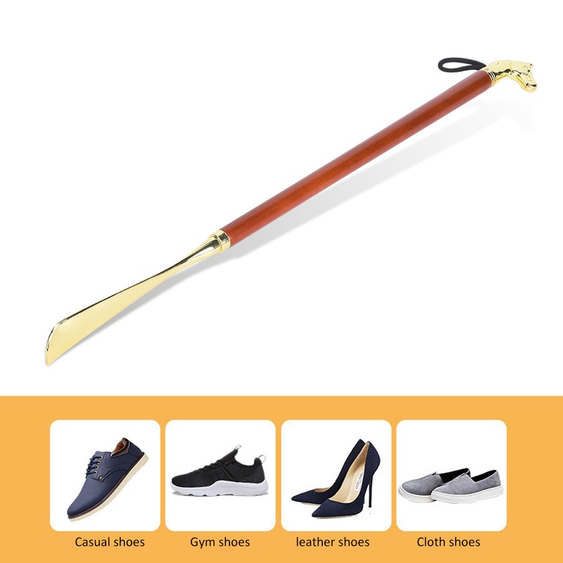 Horse Head Shoe Horn Lifter Universal Long Beech Handle Handled