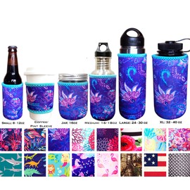 Koverz Neoprene 12 oz. Can/Bottle Coolie Insulator - Choose Your Style! - Violet Whimsy