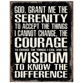 The Serenity Prayer Wall Decor - Twelve Steps and Twelve Traditions Wall Art for Home or Apartment Decoration - AA Gifts - Alcoholics Anonymous Art Prints - Rustic Sign Replica - Unframed