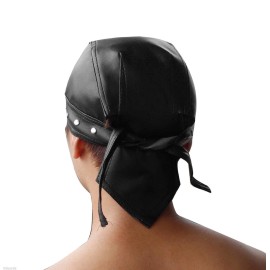 Punkman2000 Cycling Bandana Doo Rags Adjustable Skull Cap Motorcycle Biker Leather Cap Black