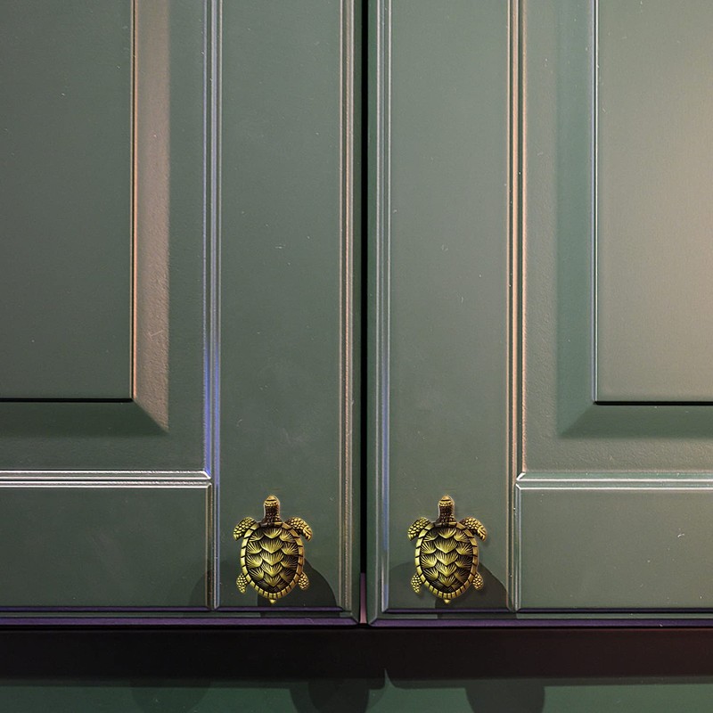 Powerful 4 Pcs Bronze Turtle Drawer Knob Cabinet Handles Door