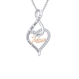 Juvux Mama Necklace 925 Sterling Silver Mom Necklace for Women S925 Silver Dainty Mother Jewelry Infinity Heart Pendant Necklace, Mom Birthday Gift Jewelry for New Mom Women Wife Anniversary