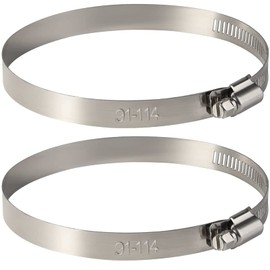 4 inch Hose Clip Clamps Adjustable Large Size Stainless Steel 2 Pack Pipe Clips Worm Drive Clamp Assorted for Securing Hose Connections (91-114mm)