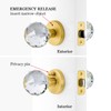 CLCTK Crystal Glass Door Knobs Interior with Lock, Privacy Bathroom