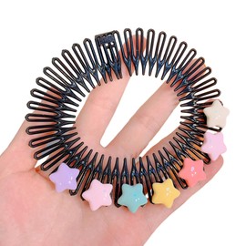 Full Circle Stretch Comb Headbands Flexible Comb Round Teeth Hairband Holder