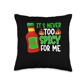 Funny Hot Sauces Spicy Hot Sauce Mexican Food Salsa Throw Pillow