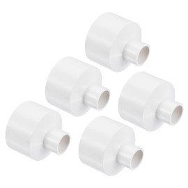 PATIKIL PVC Reducer Pipe Fitting 50mm to 20mm ID, 2 Pack Straight Coupling Adapter Connector, White