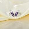 YL Butterfly Rings 925 Sterling Silver Simple Ring Created Amethyst