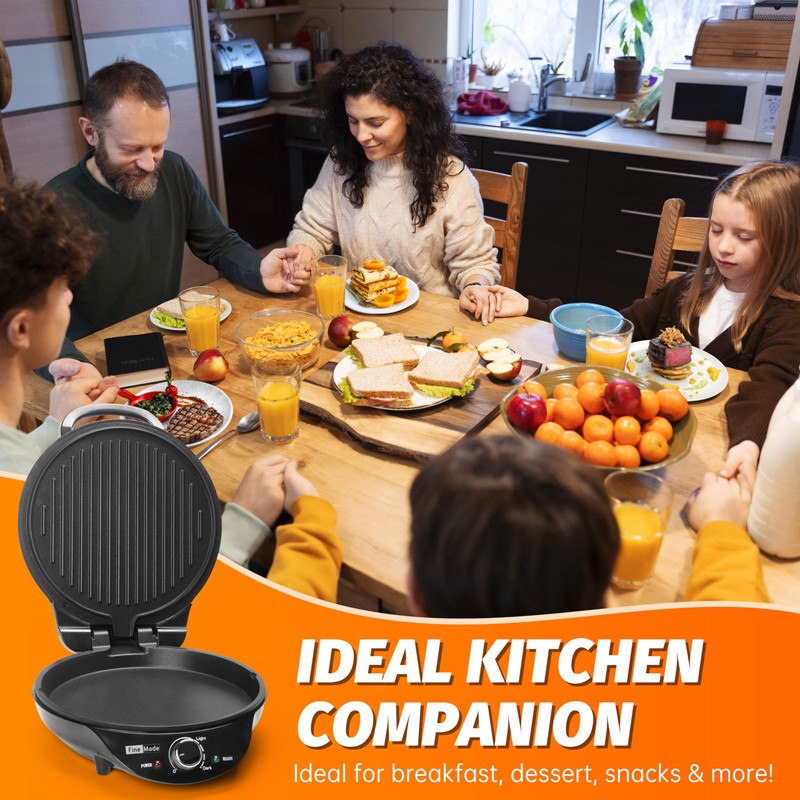 FineMade Electric Griddle Nonstick, Multi-Funtional Quesadilla Maker 10 Inch, Electric