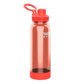 Takeya Premium Quality Tritan Sport Water Bottle with Spout Lid, BPA Free, 1.1L Pro Fire