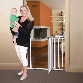 Dreambaby Liberty Extra-Tall Baby Safety Gate - with Smart Stay Open Feature - Fits Openings 29.5-36.5 inches Wide - White - Model L768