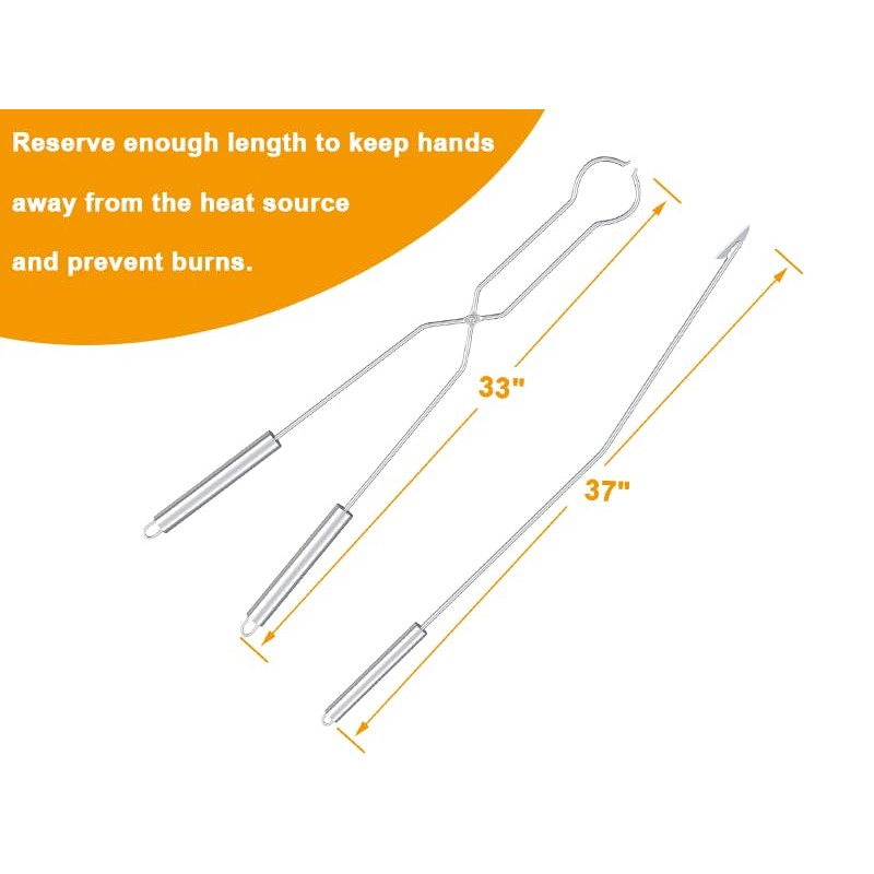 Fire Pit Tongs Set for Solo Stove Fire Pit, 37"