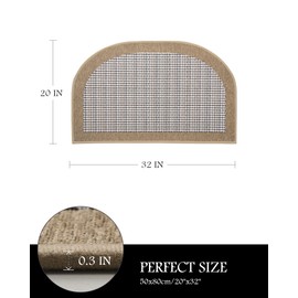 PADOOR Kitchen Mats for Floor, Kitchen Rugs Non Slip Washable, Half Circle Kitchen Floor Mat Sink Rug Rubber Backed Super Absorbent, 20”x32” Brown