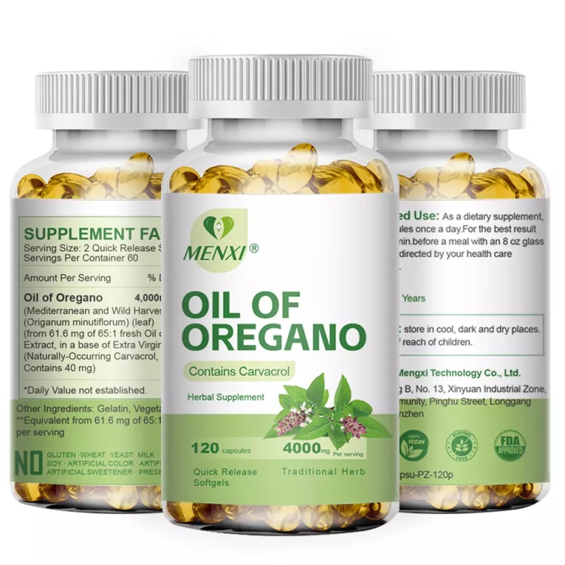 Oregano Oil Capsules - Natural Antibacterial & Immune Defense Boost