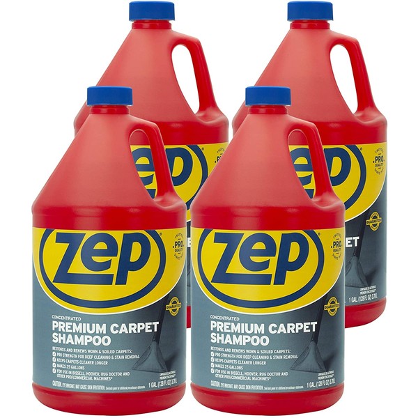 Zep Premium Carpet Shampoo 128 ounce ZUPXC128 (Case of 4) Concentrated Formula