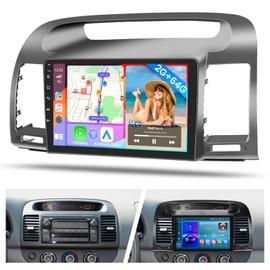 [2+64G] Car Radio Stereo for Toyota Camry 2001 2002 2003 2004 2005 2006,Wireless CarPlay Android Auto,9 Inch Touch Screen Bluetooth Android 13 Car Radio GPS WiFi Dual USB FM RDS Radio Backup Camera
