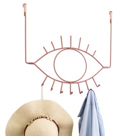 PandS Over The Door Hooks for Hanging Clothes - Angel Eye 7 Hooks – Towel Racks for Bathroom - Metal Coat Hanger (Rose Gold – Quantity 2)
