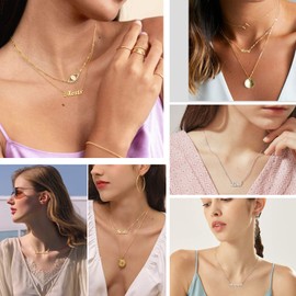 Prosteel Emma Name Necklace for Women Girls Silver Stainless Steel Chain Necklaces