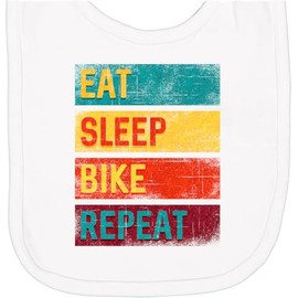 inktastic Cyclist Biking Eat Sleep Bike Repeat Newborn Bib White 337d9
