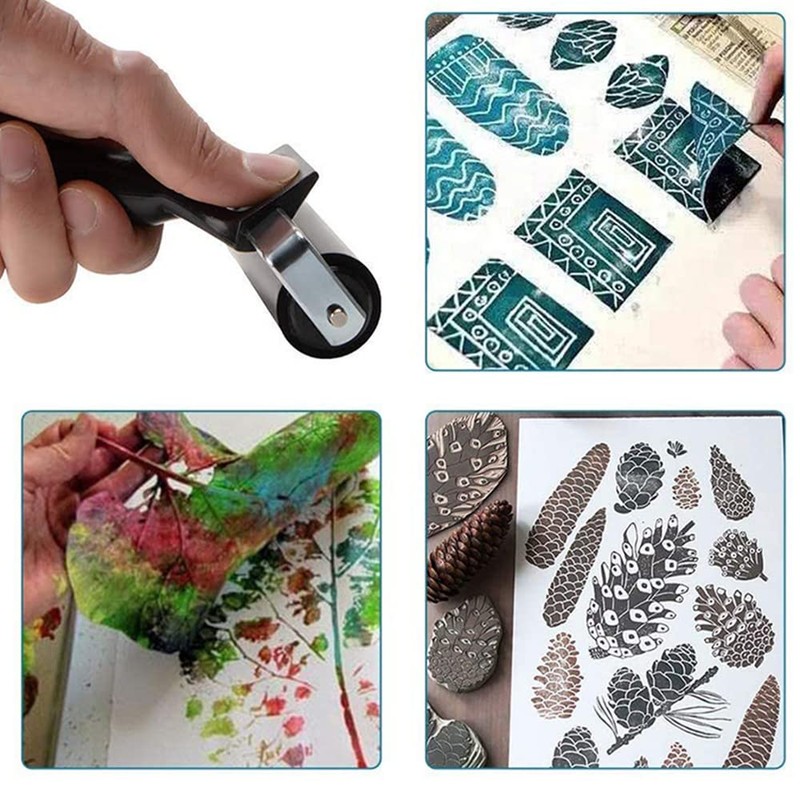 SagaSave Rubber Brayer Roller Rubber Printmaking Roller for Stamping, Ink