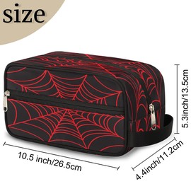 LLCXCSI Black Spider Web Boys Travel Toiletry Bag, Kids Waterproof Hanging Dopp Kit, Wash Bag with Large Capacity for Travel, Sports, Shower