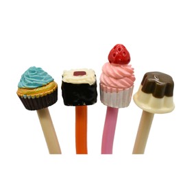 Lopenle 8PCS Novelty Food Pens Fun Hamburger Ballpoint Pens Sandwich Cupcake Pens Funny Puddings Pen Sushi Pen Black Ink For School Office Home Restaurant Stationery Christmas
